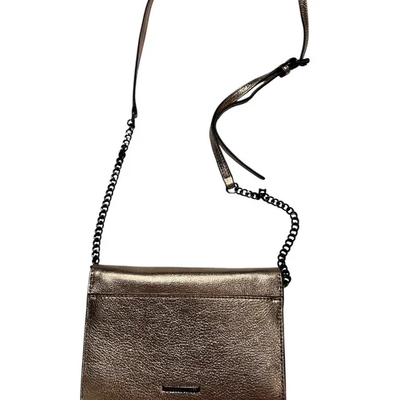 Metallic Rose Gold Rebecca MinkOff Crossbody Bag - Picture 2 of 4